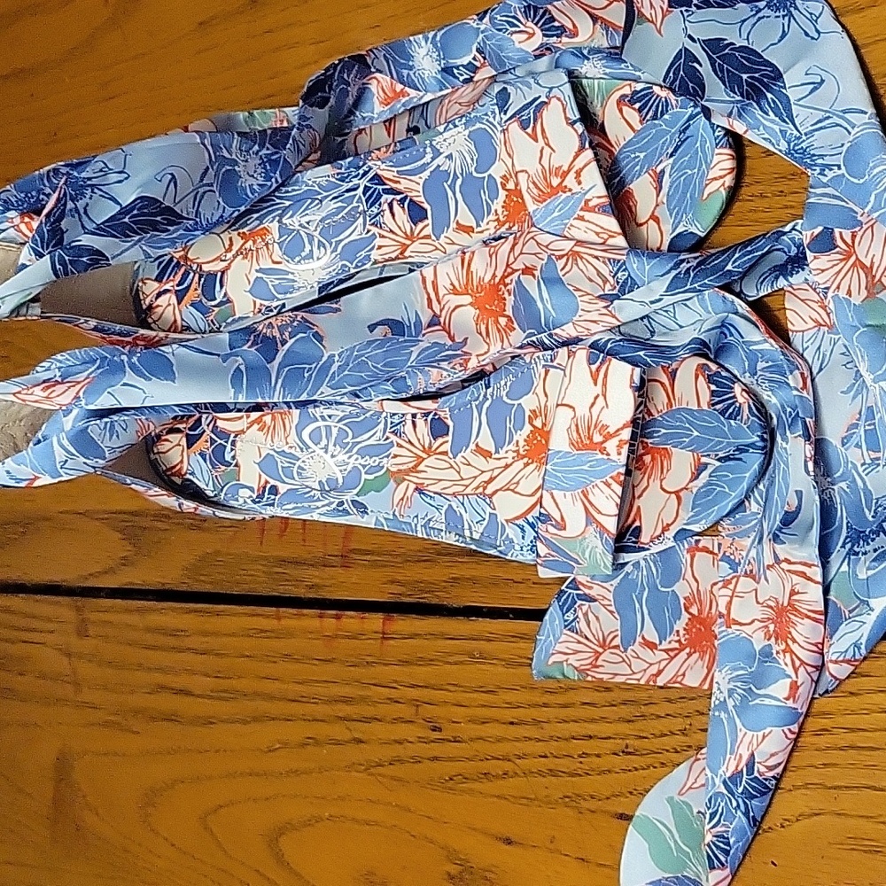 Jessica Simpson Blue and Orange Floral Heels